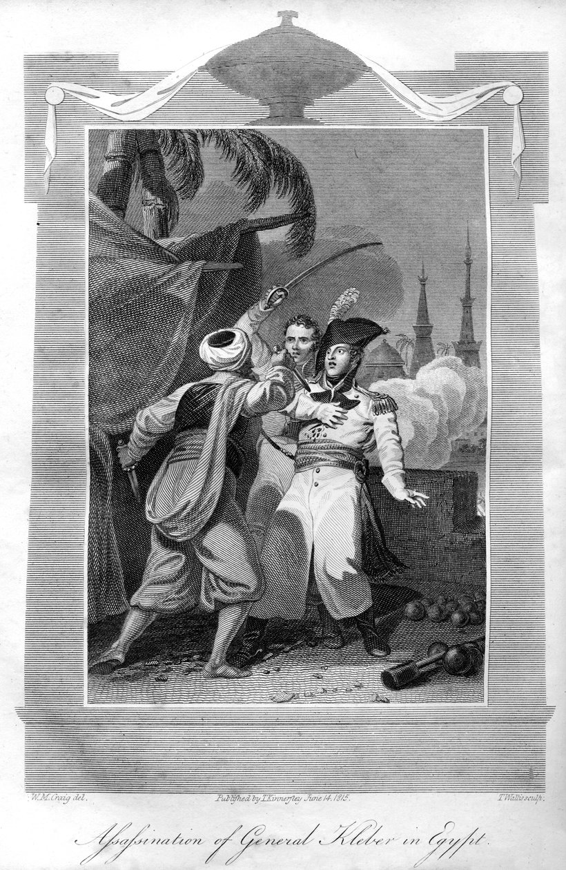 Mordet på general Kléber i Egypten, 1816. av T. Wallis