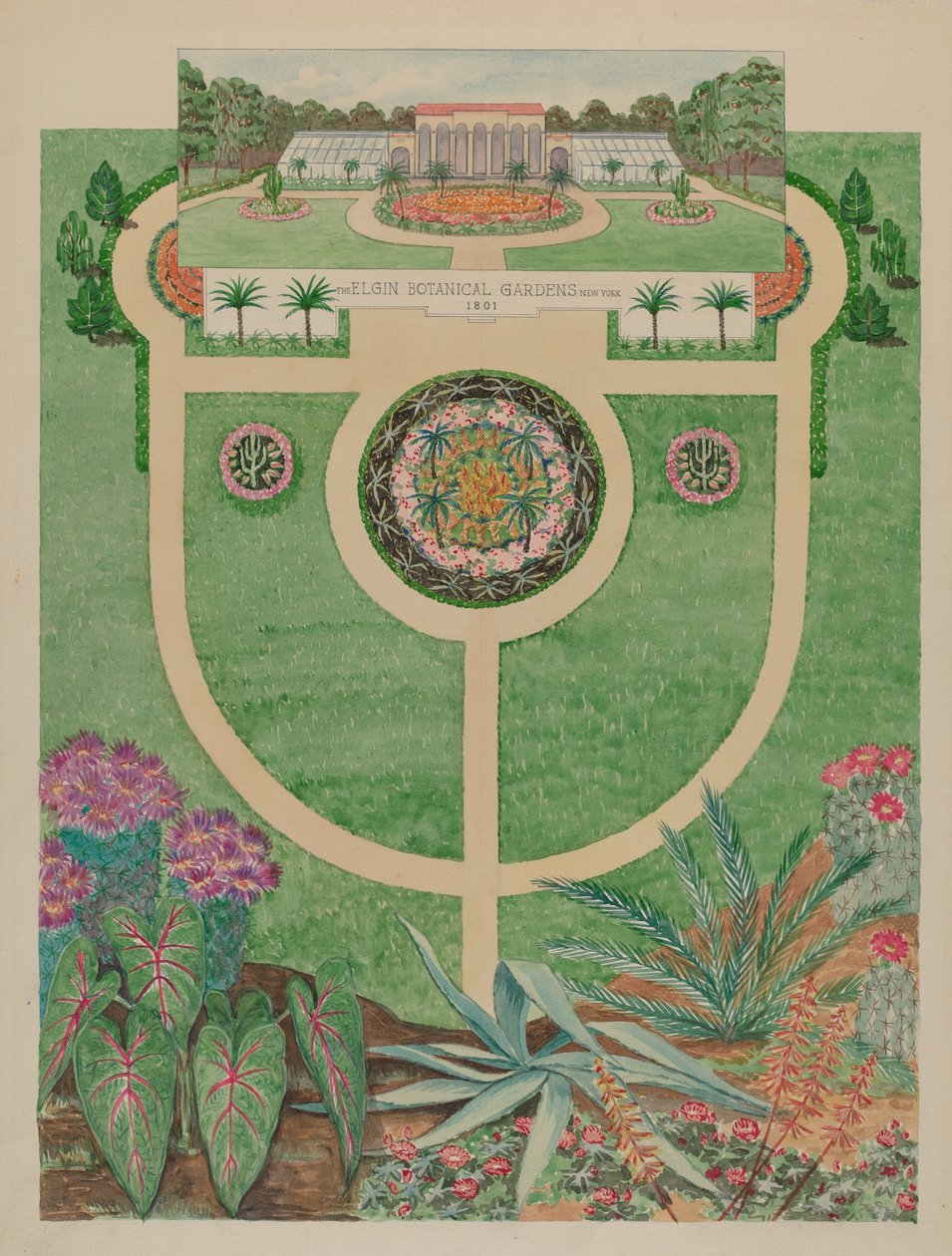 Elgins botaniska trädgårdar, ca. 1936. av Tabea Hosier