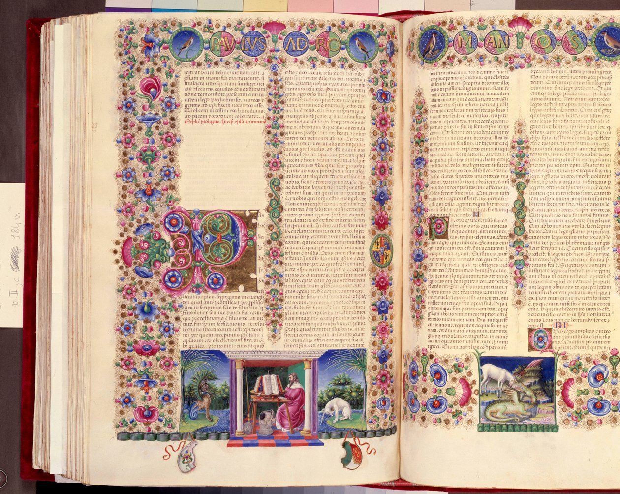 Paulus brev till romarna, dubbelfolioillustration från 