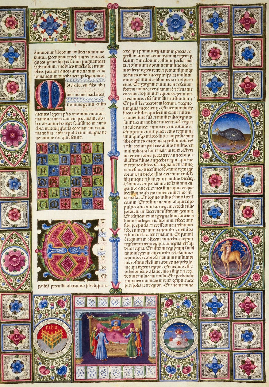 Incipit från Profeten Haggais bok, från volym II av Bibeln från Borso d