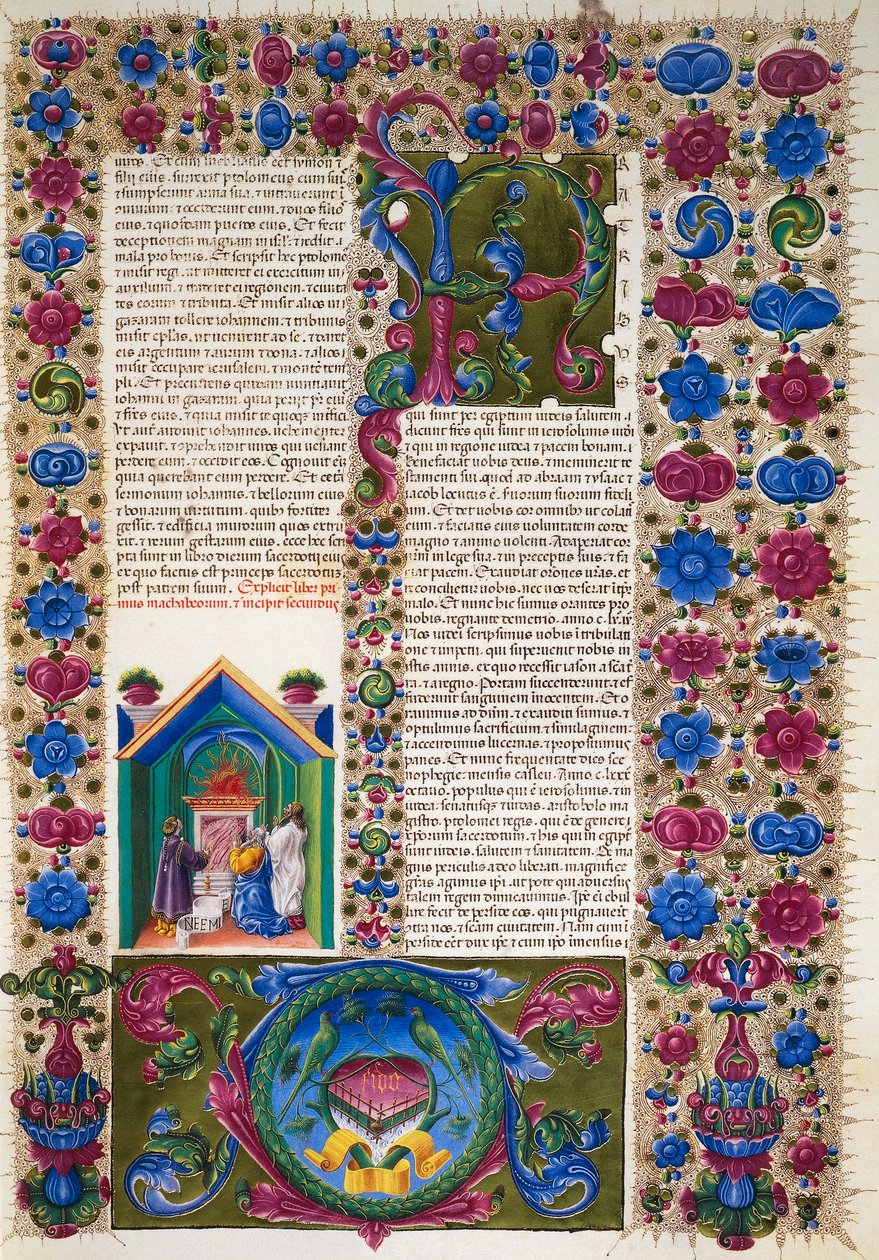 Incipit från profeten Malachis bok, från volym II av Bible of Borso d