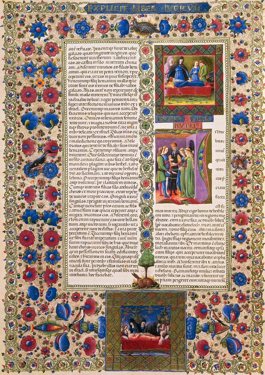 Incipit från Ruts bok, från volym II av Bible of Borso d