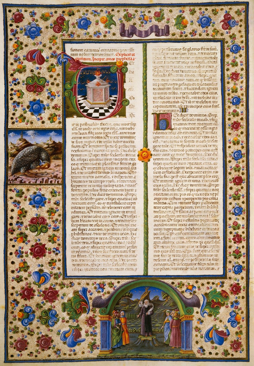Incipit från First Book of Maccabees, från volym I av Bible of Borso d