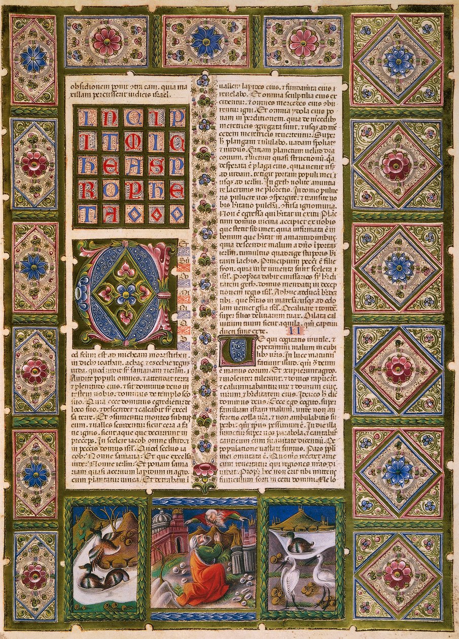 Incipit från andra boken av Maccabees, från volym II av Bibeln av Borso d