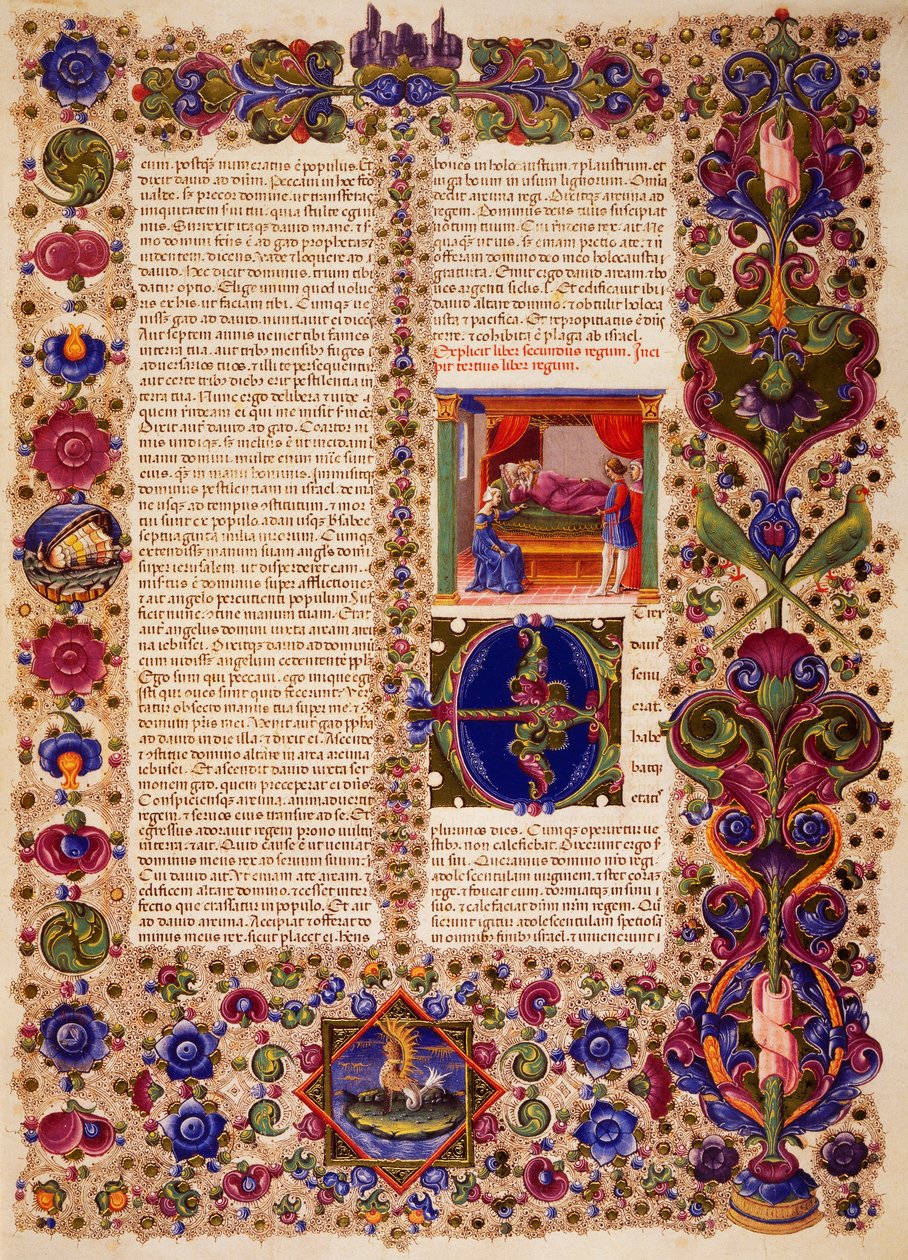 Incipit från första kungaboken, från volym I av Bible of Borso d