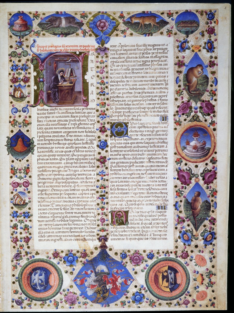 Prolog, från första volymen av Bible of Borso d