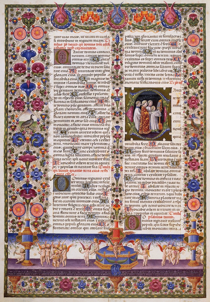 Psaltarens bok, från volym I av Bibeln från Borso d