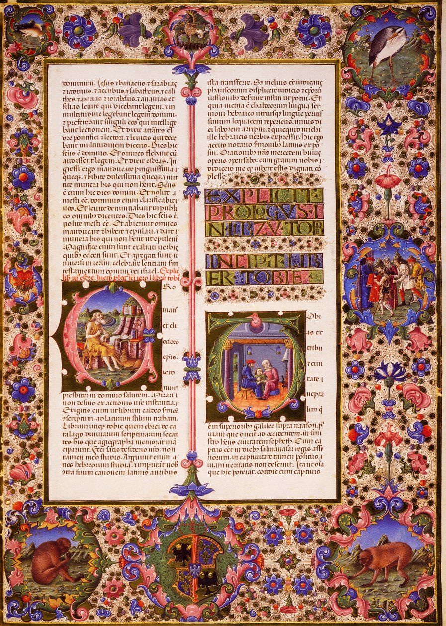 Tobias bok, från volym I av Bible of Borso d