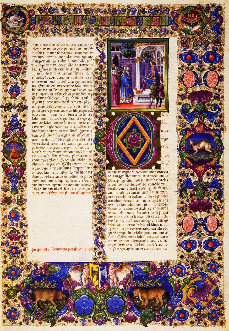 Den andra Krönikeboken, från volym I av Bible of Borso d