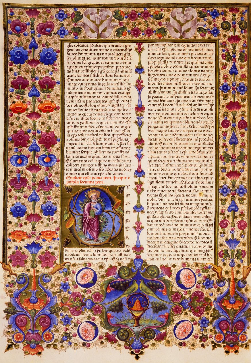 Peters andra brev, från volym II av Bible of Borso d