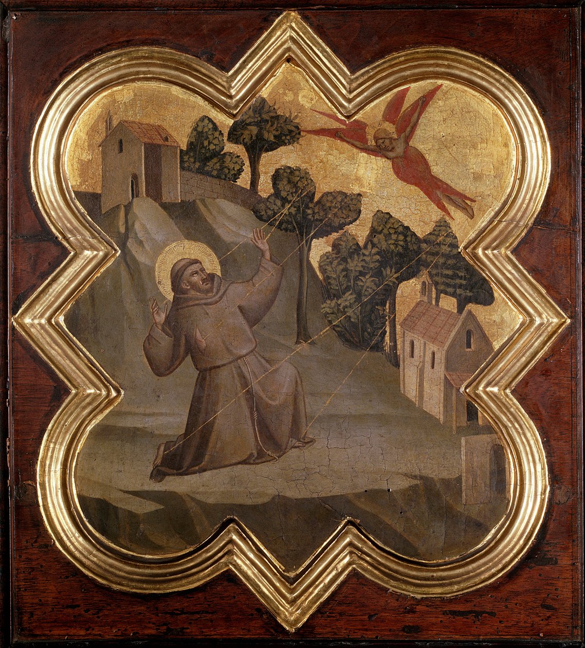 Life of Saint Francis: St mottar stigmata - Fresco av Taddeo Gaddi