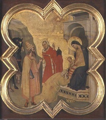 De vise kungarnas tillbedjan (tempera på tavla) av Taddeo Gaddi