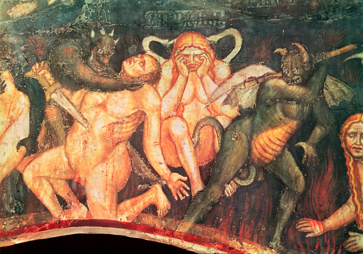 Helvete, detalj av de lustfulla, c.1394 av Taddeo di Bartolo
