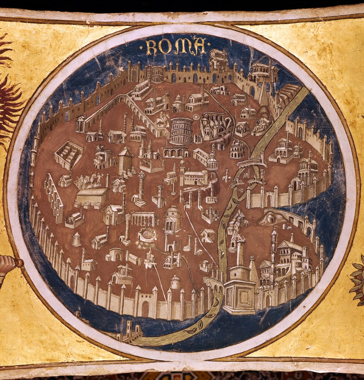 Perspektivkarta över Rom med antikens monument, 1414 av Taddeo di Bartolo