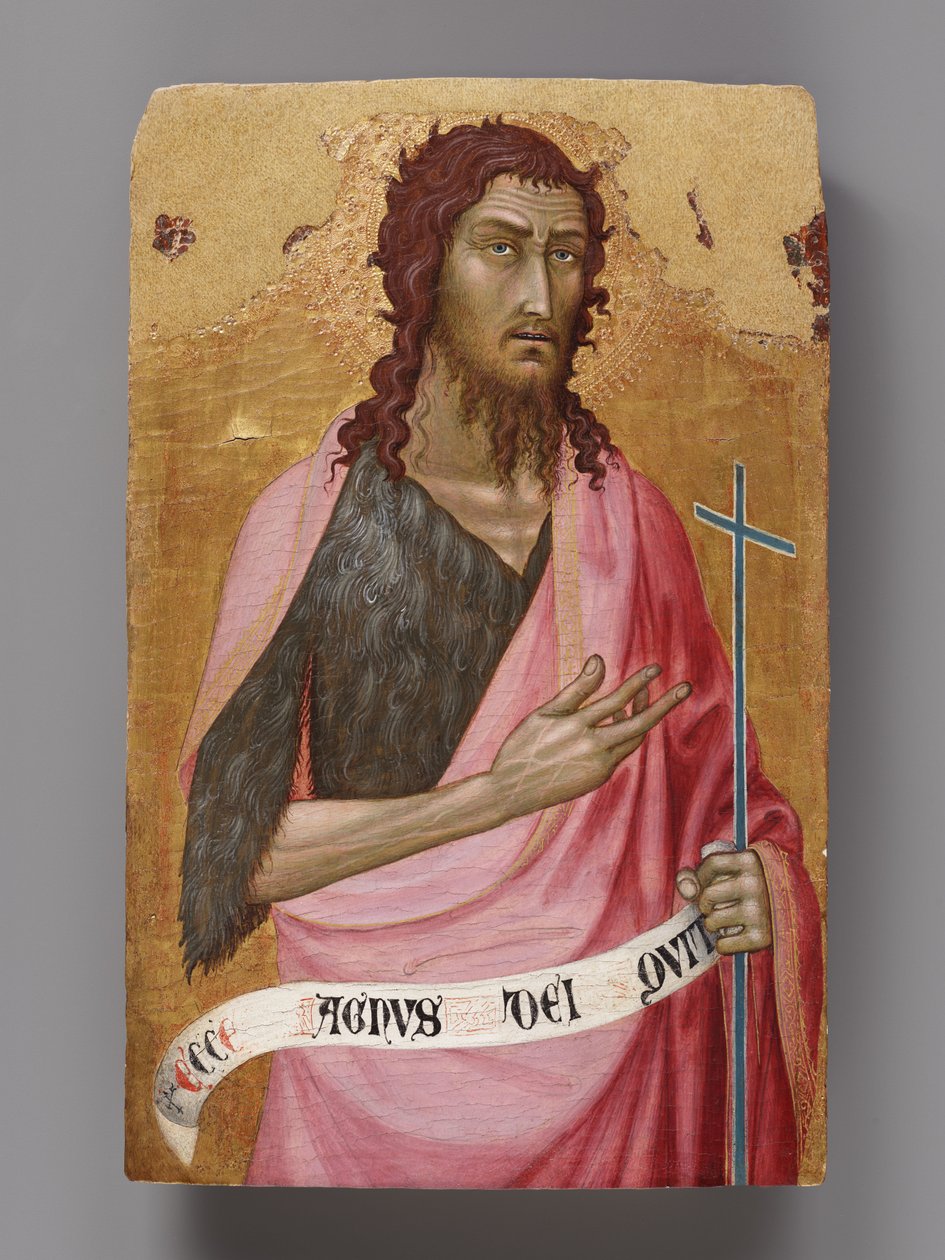 Johannes der Täufer, eines von zwei Tafeln eines zerlegten Altars av Taddeo di Bartolo