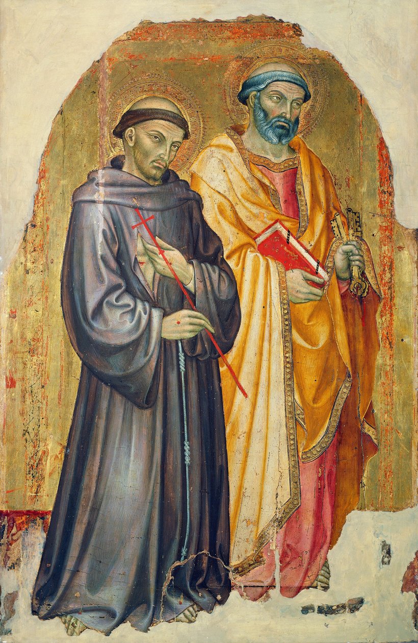 St Francis och St Peter, av Taddeo di Bartolo (ca 1363-1422) av Taddeo di Bartolo