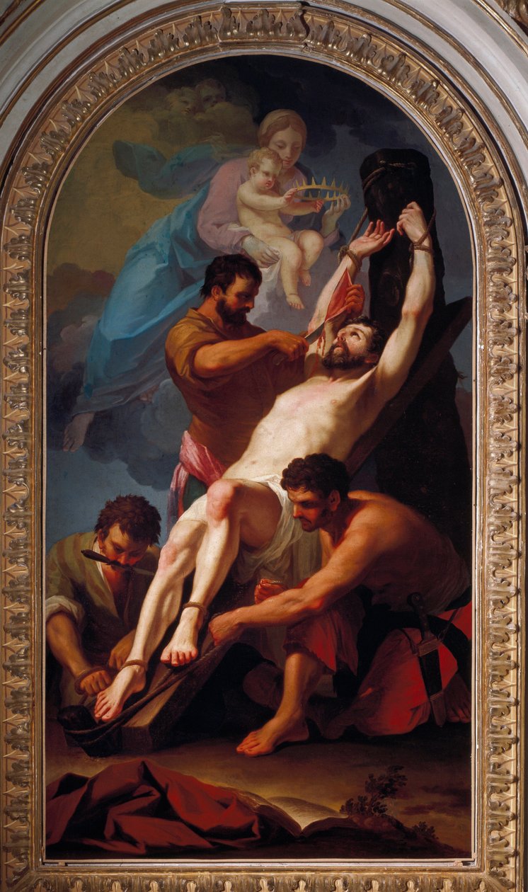 Apostelns martyr Saint Barthelemy (målning av Taddeusz (1727 1793) Kuntze