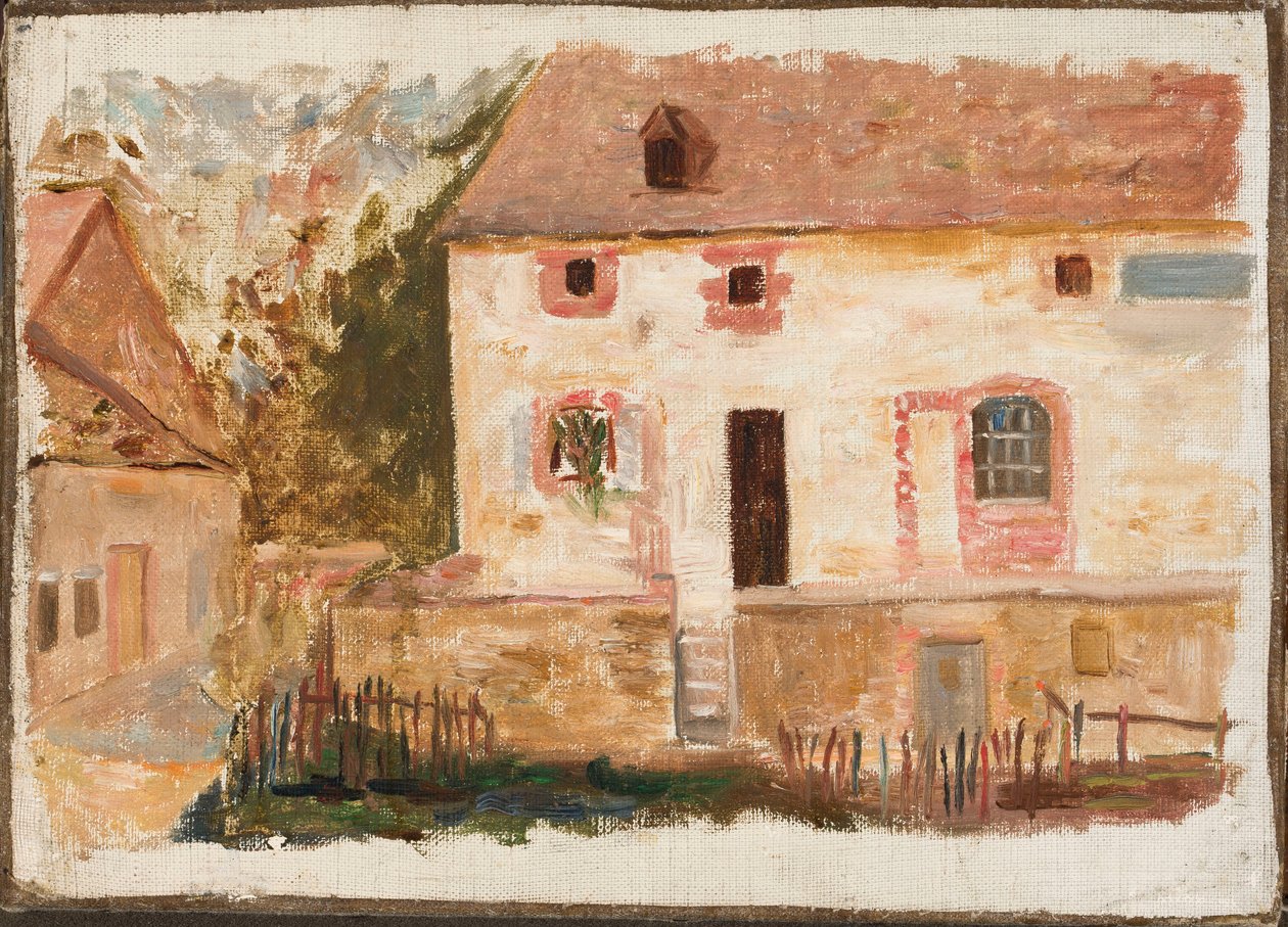 Ett hus med staket av Tadeusz Makowski