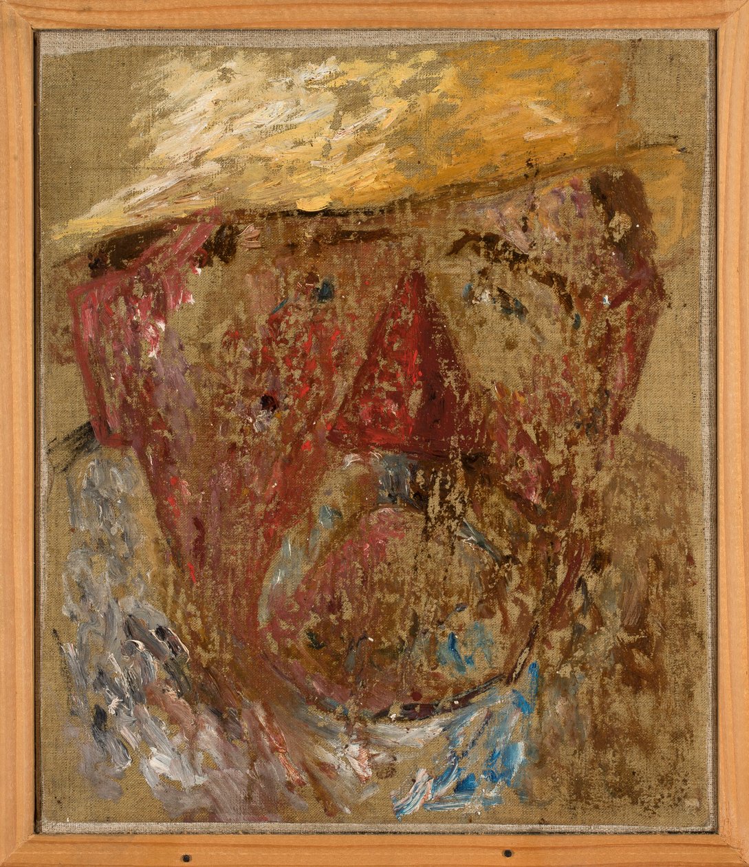 Huvud av en man med stråhatt av Tadeusz Makowski