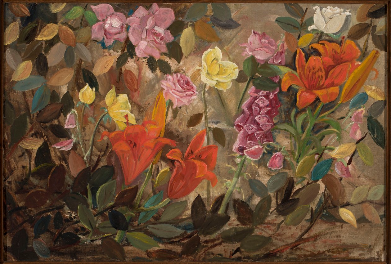 Blommor i trädgården av Tadeusz Makowski