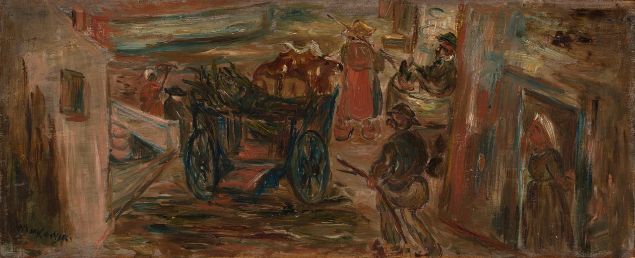 En genrebild med en vagn av Tadeusz Makowski