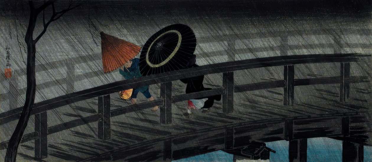 Regn på Izumi-bron av Takahashi Hiroaki