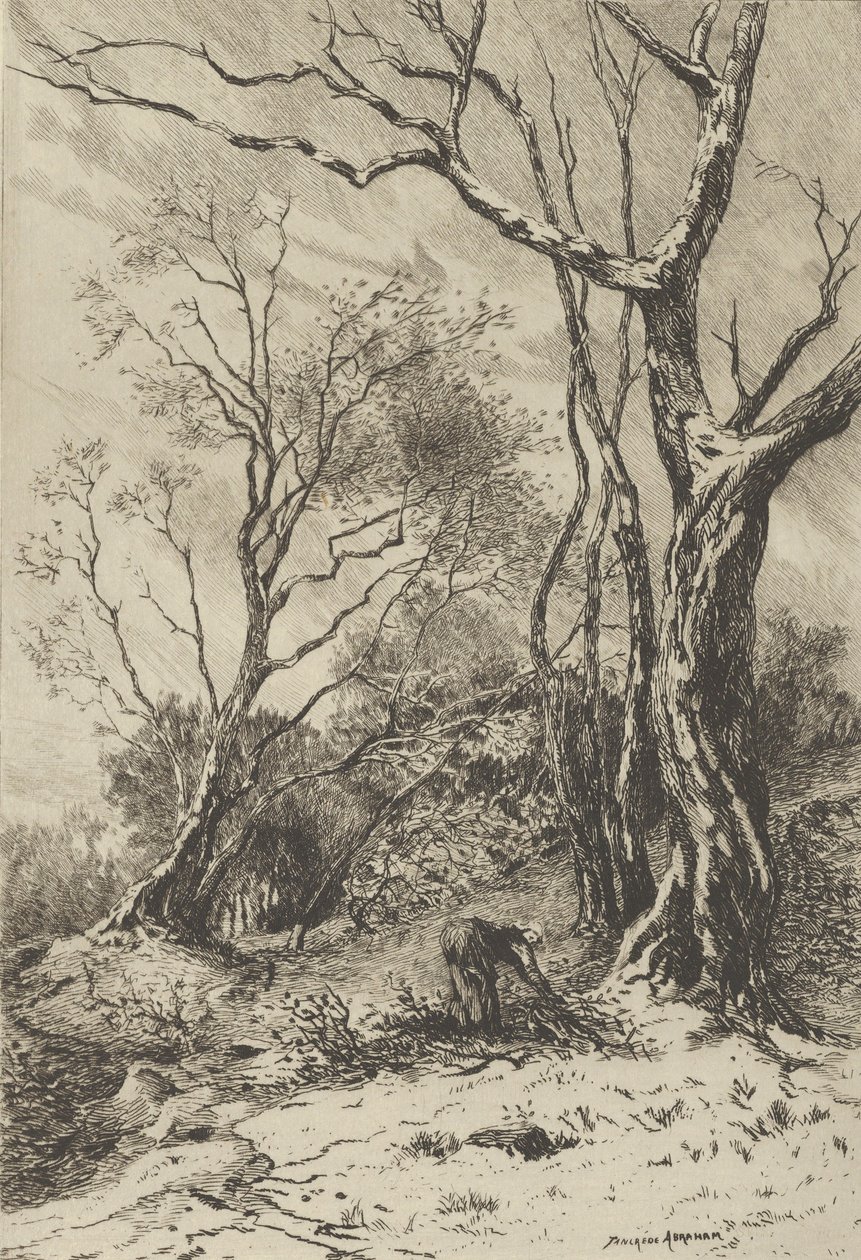 En Hiver., 1800-talet. av Tancrède Abraham