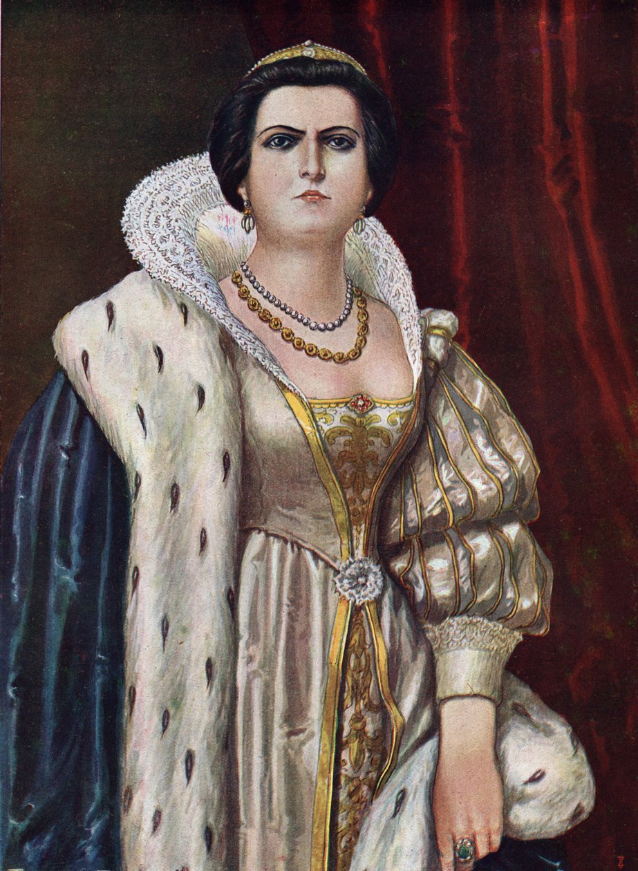 Porträtt av Lucrezia Borgia (Lucrece Borgia) (1480 - 1519) Illustration av Tancredi Scarpelli (1866-1937) från "Storia d
