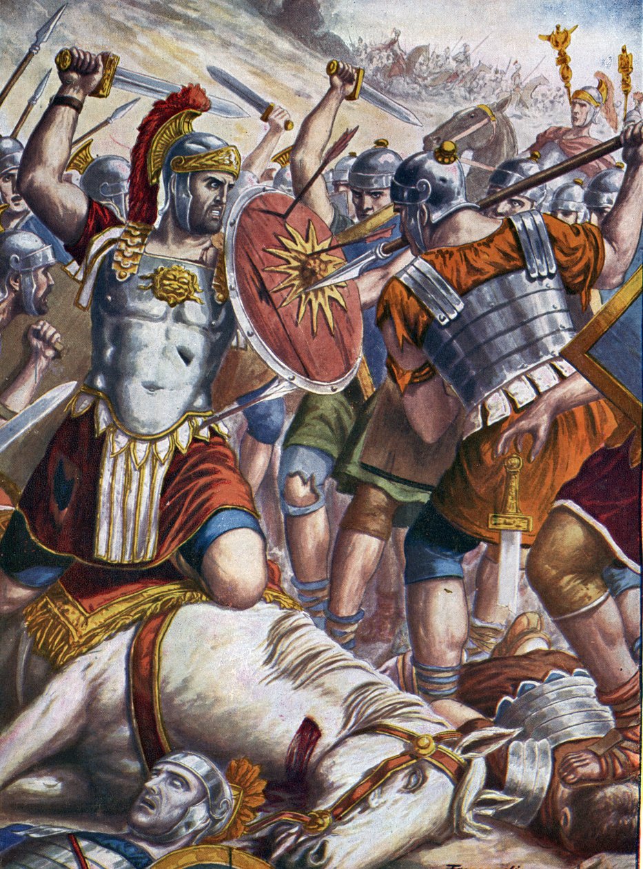 Romersk antiken: Den romerske generalen Lucullus (115-67 f.Kr.) erövrade Tigrane II och de pontiska och armeniska arméerna och beslagtog Tigranocerte (Tigranokert eller Tigranocerta) som han plundrade, Armenien, 6 oktober 69 f.Kr. (Östkrigen: romersk gener av Tancredi Scarpelli
