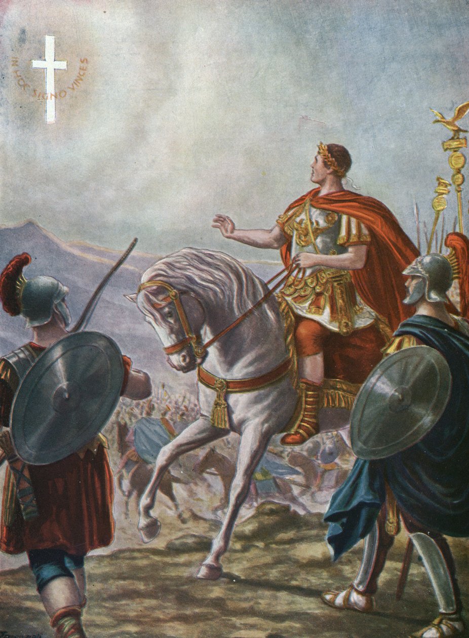 Kejsar Konstantin I:s omvandling (gravyr) av Tancredi Scarpelli