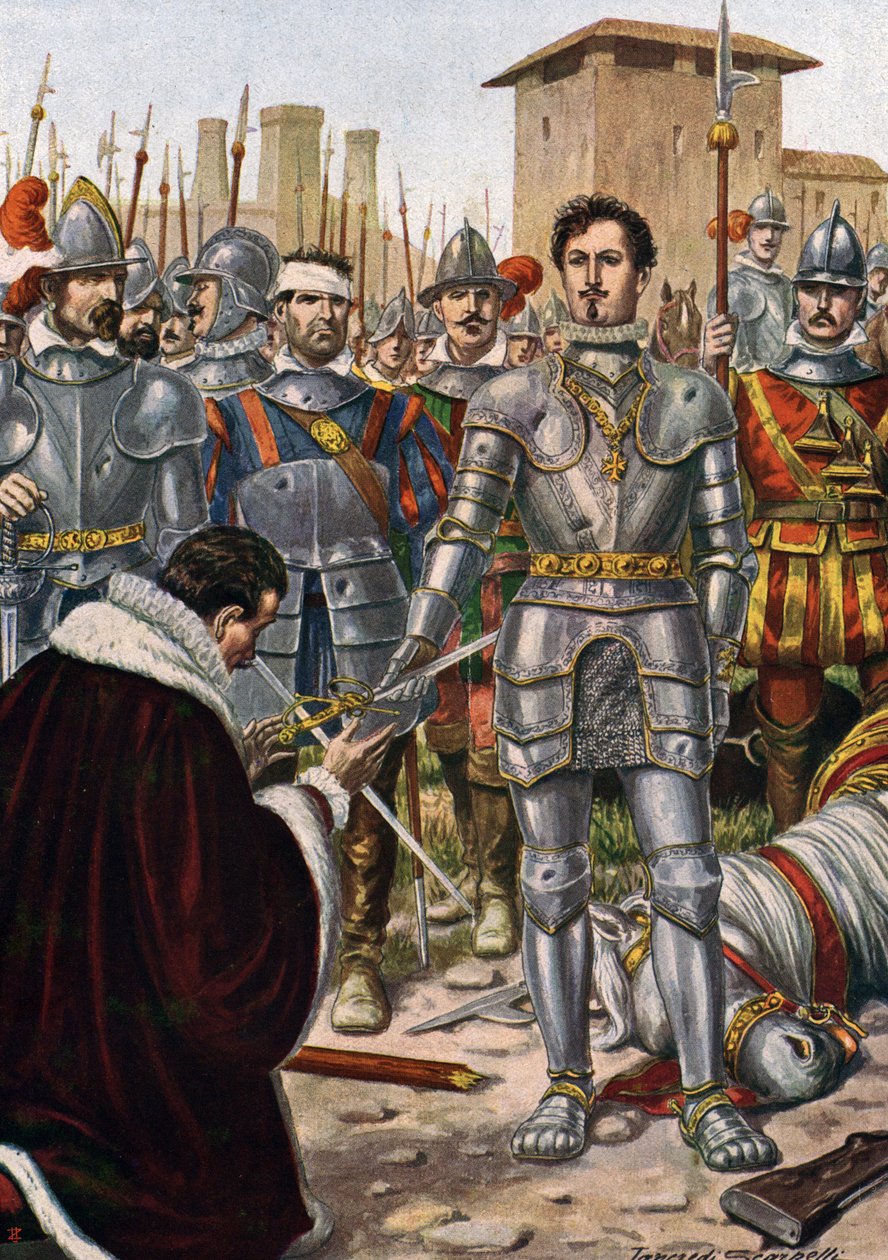 Italiens krig (1521-1526): Slaget vid Pavia (24 februari 1525) av Tancredi Scarpelli