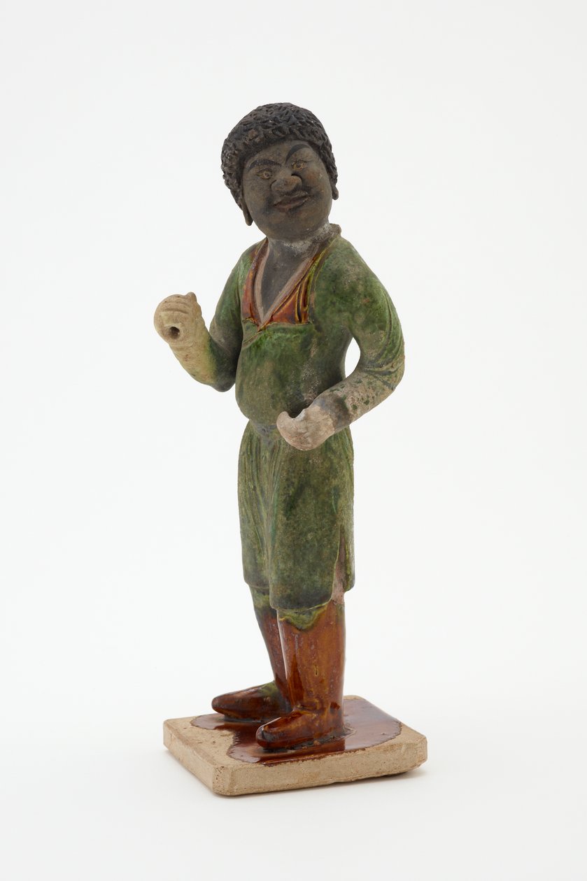 Brudgum, ca 700-750 (lergods med bly-silikatglasyr och målade detaljer) av Tang Dynasty Chinese School