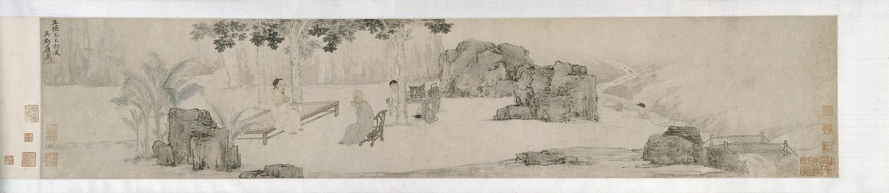 Te dricker under Wutong-trädet, Ming-dynastin av Yin Tang