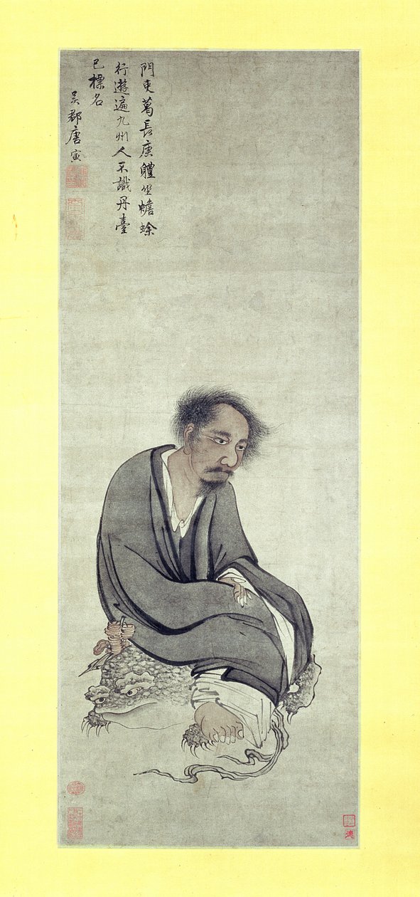 Den odödliga Ge Changgeng sitter på sin trebenta padda, 1506-10 av Yin Tang