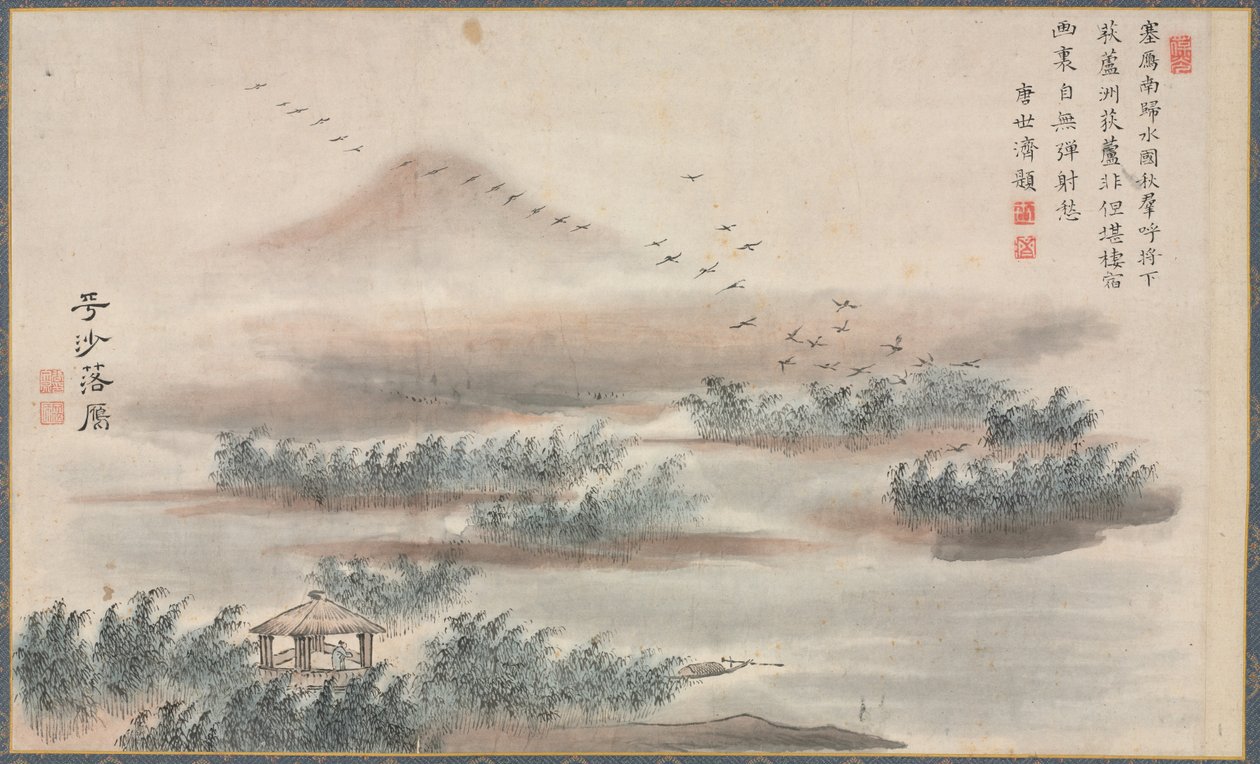 En av åtta utsikter över floderna Xiao och Xiang, 1788. av Tani Bunch