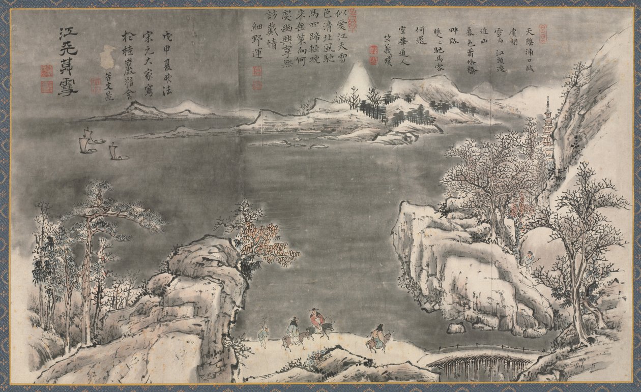 En av åtta utsikter över floderna Xiao och Xiang, 1788. av Tani Bunch