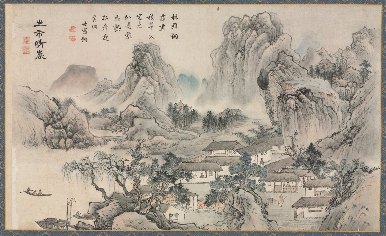 En av åtta utsikter över floderna Xiao och Xiang, 1788. av Tani Bunch