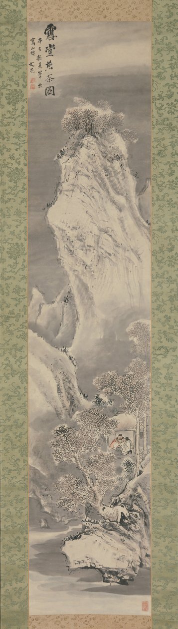 Brygga te i en snötäckt hydda, 1791. av Tani Buncho