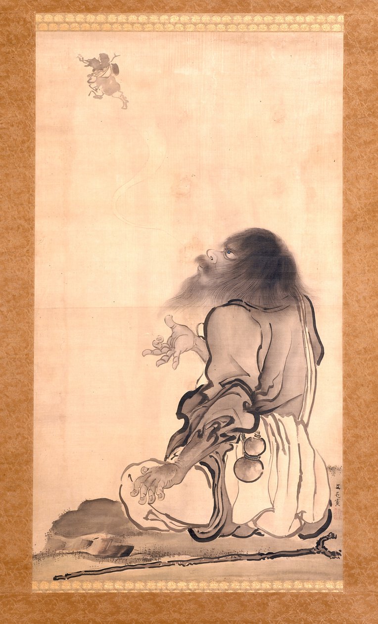 Li Tieguai（シルクにインクと淡い色）スウェーデン語 av Tani Buncho