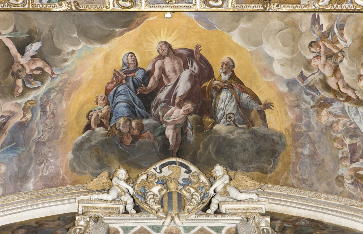 Kristus i ära med Saint Gaudentius, 1629 (detalj av 3708751) av Tanzio da Varallo