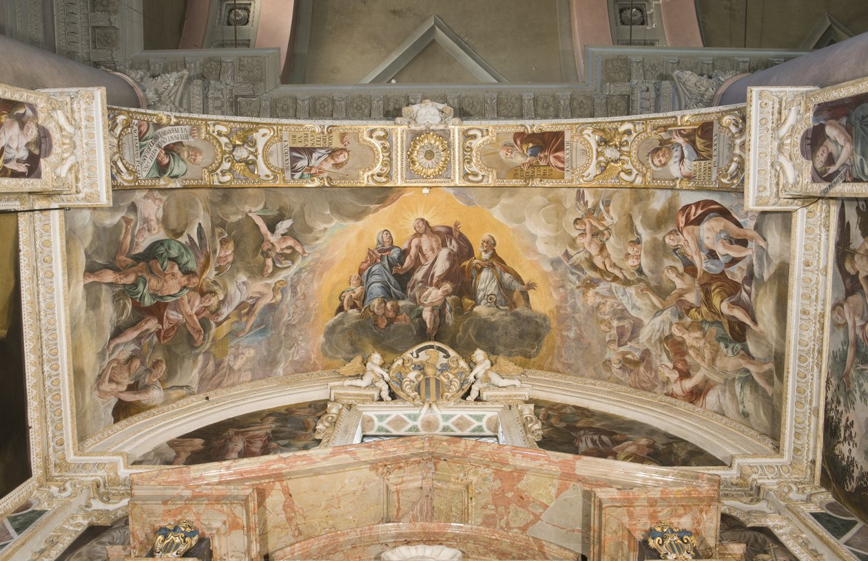 Kristus i ära med den helige Gaudentius och i ärken Sakarias, Moses och kung David av Tanzio da Varallo