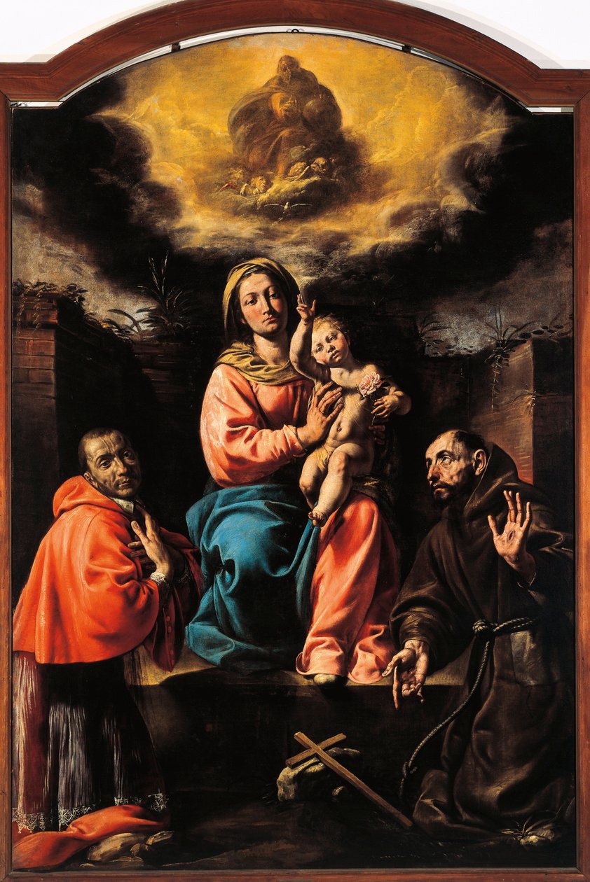 Italia, Varallo, atavali o Madonna ma Tamaiti ma Saint Francis ma Saint Charlesswed av Tanzio da Varallo