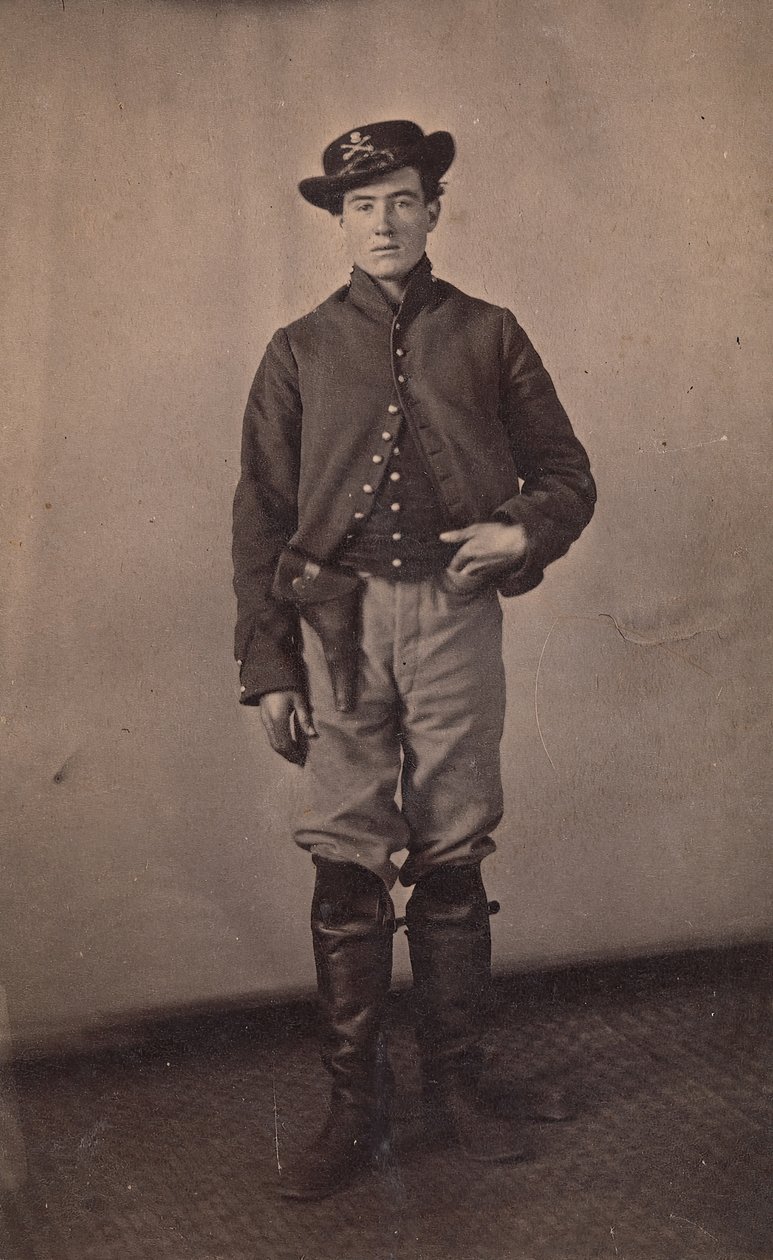 Facklig kavallerisoldat med pistol i hölster, 1861-65. av Tappin