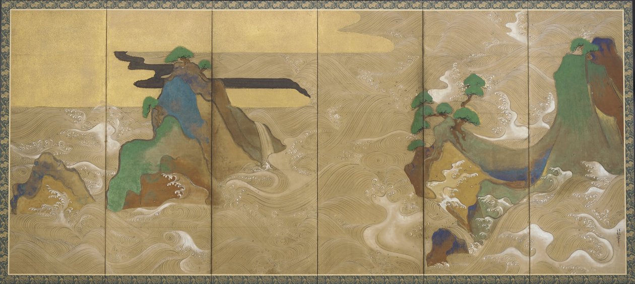 Vågor vid Matsushima av Tawaraya Sotatsu