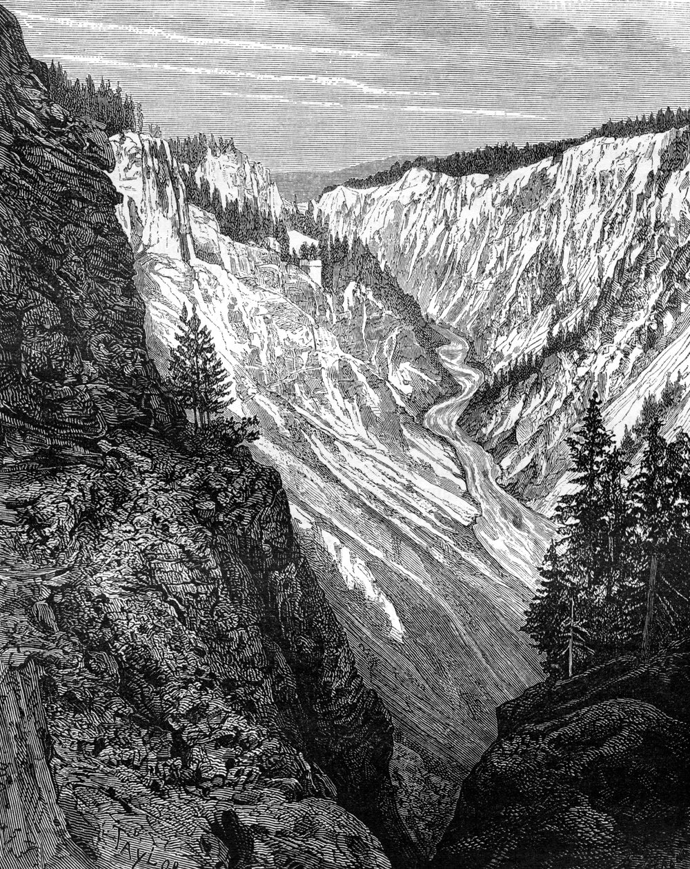 Grand Canyon, Yellowstone National Park, USA, 1800-talet. av Taylor