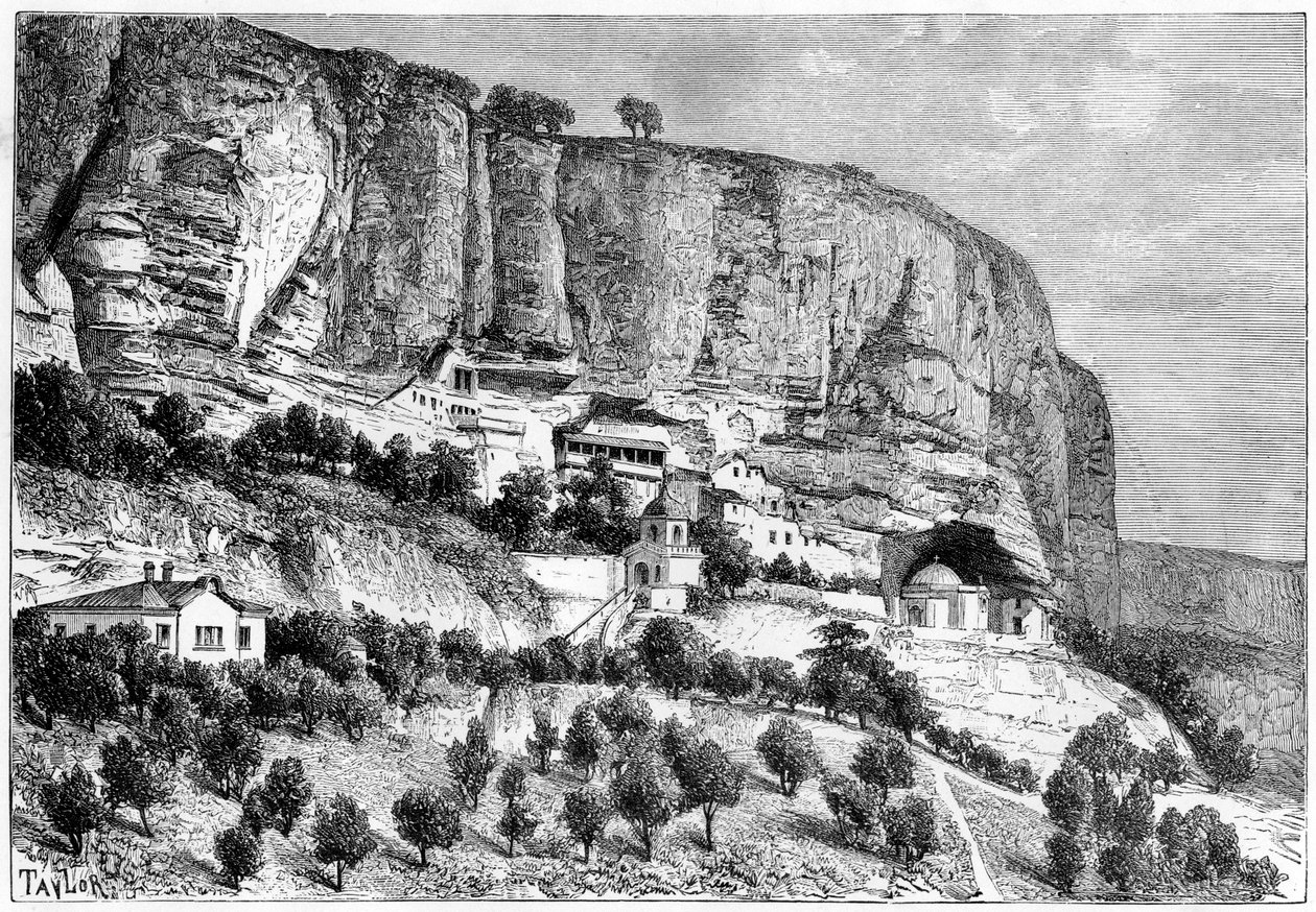 Grotterna i Djoufout-Kaleh, Ryssland, 1890. av Taylor