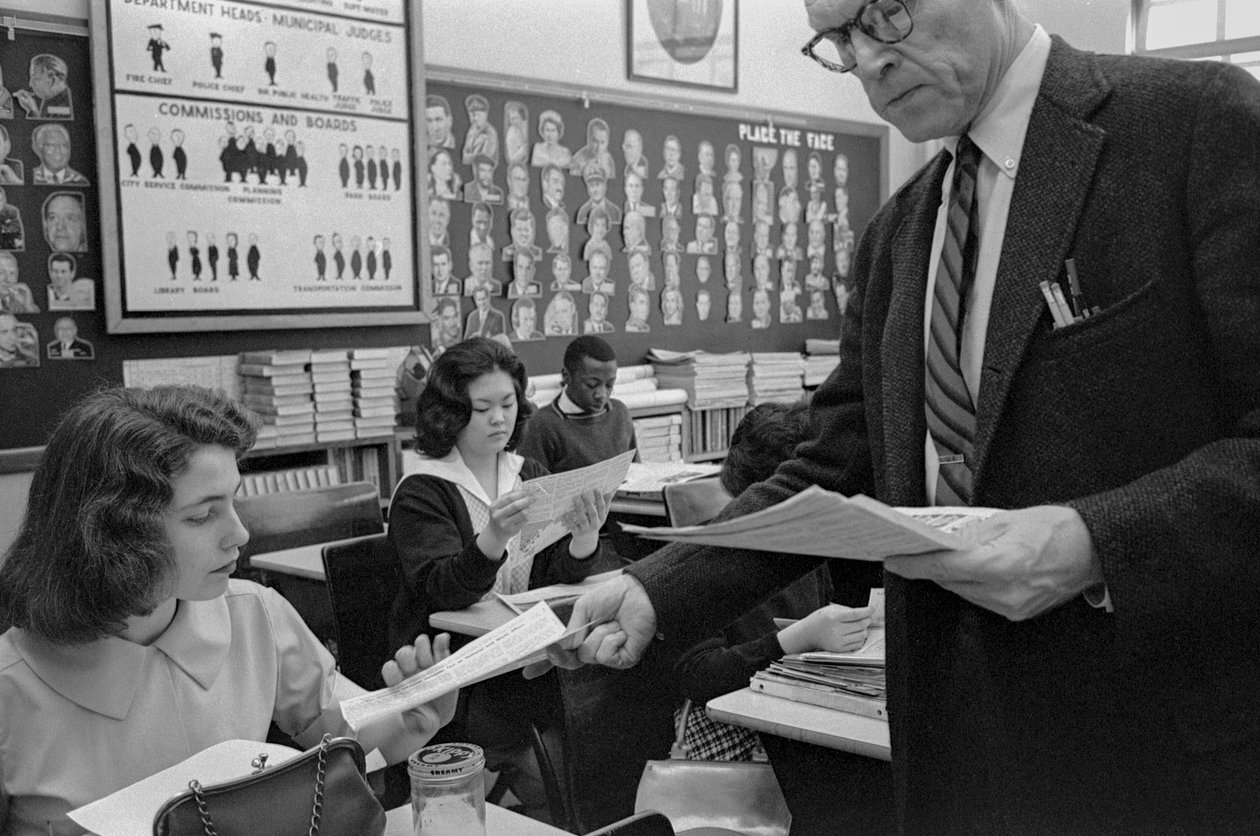 James A. Garfield High School, en kommunal skola i Seattle, Washington, 1960 (foto) av Ted Spiegel