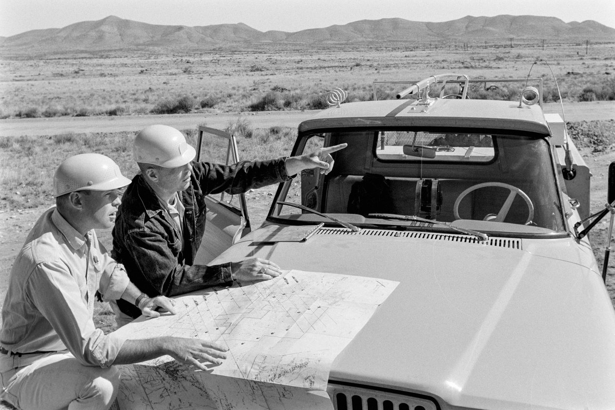 Mineralogerna planerar dagbrottsbrytning i Morenci-gruvan för Phelps Dodge Smelter Douglas Arizona av Ted Spiegel