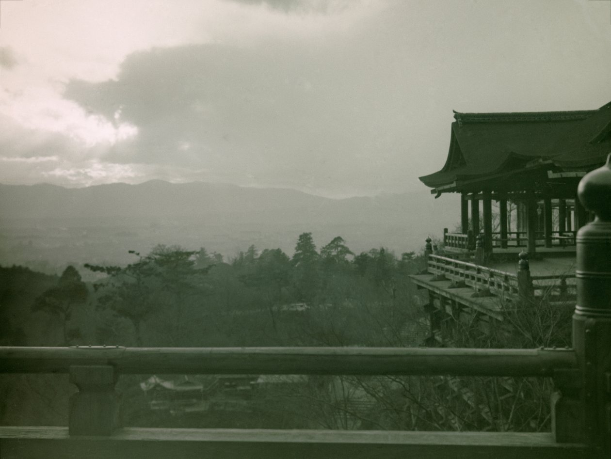 Kiyomizu-dera-templet i Kyoto, ca 1900 - 1915 (fotografi) av Teijiro Takagi