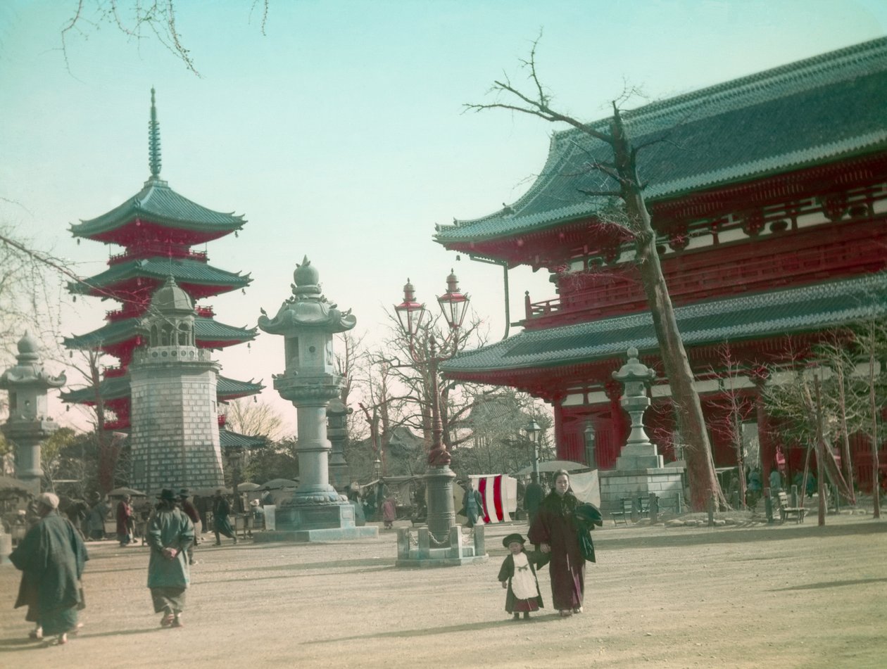 Senso - Ji tempelport, Tokyo cirka 1900 - 1915 (fotografi) av Teijiro Takagi